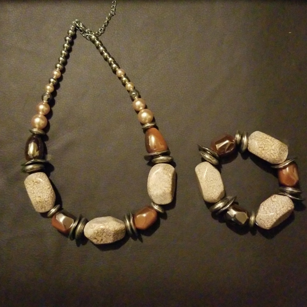 Chunky Statement Necklace and Bracelet
